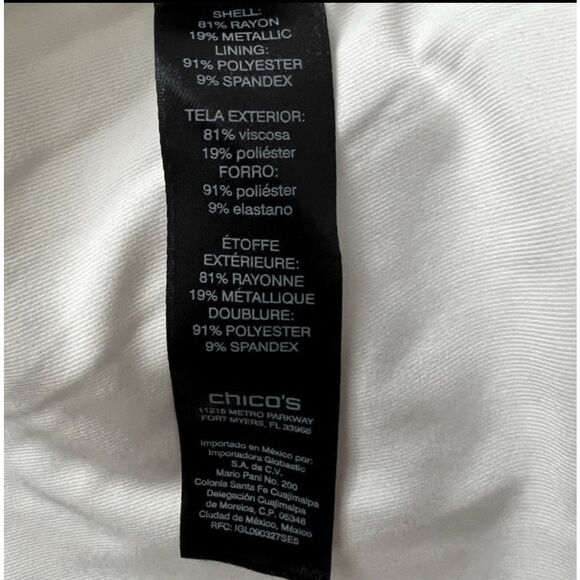 Chico's Grey Metallic Knit 3/4 Sleeve Cold Shoulder Tunic Size 2(L) Pullover - Picture 9 of 13